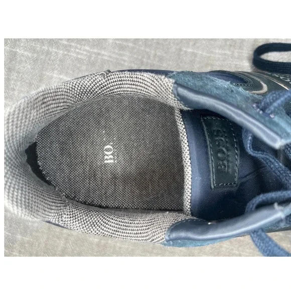 Hugo Boss Parkour Navy Blue Suede Mesh Sneakers Mens 43 50433661 - Picture 11 of 12